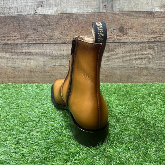 Men's Western Rodeo Genuine Honey Leather Half Boots with Zipper Dubai Toe 266 - Picture 3 of 8